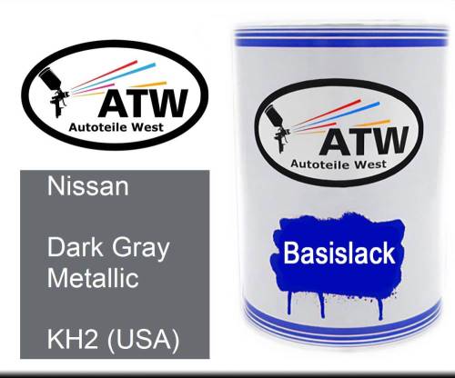 Nissan, Dark Gray Metallic, KH2 (USA): 500ml Lackdose, von ATW Autoteile West.